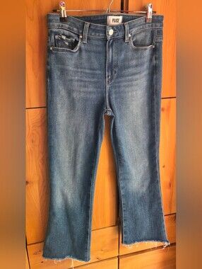 Paige High Rise Laurel Canyon Mid Wash Straight Leg Jeans Size 29